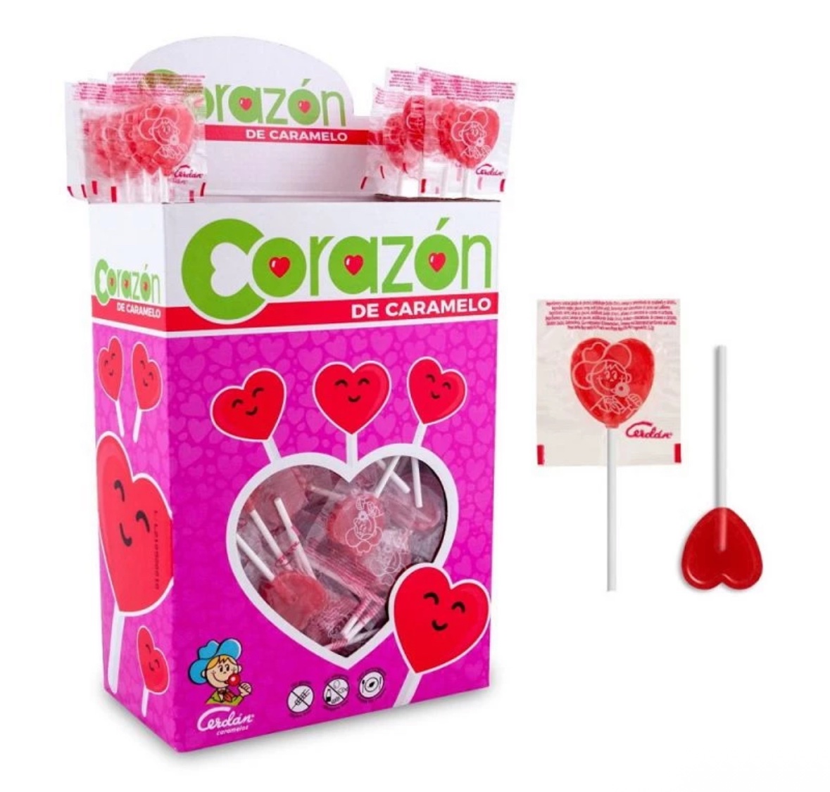 Sucettes Cœur Cerise